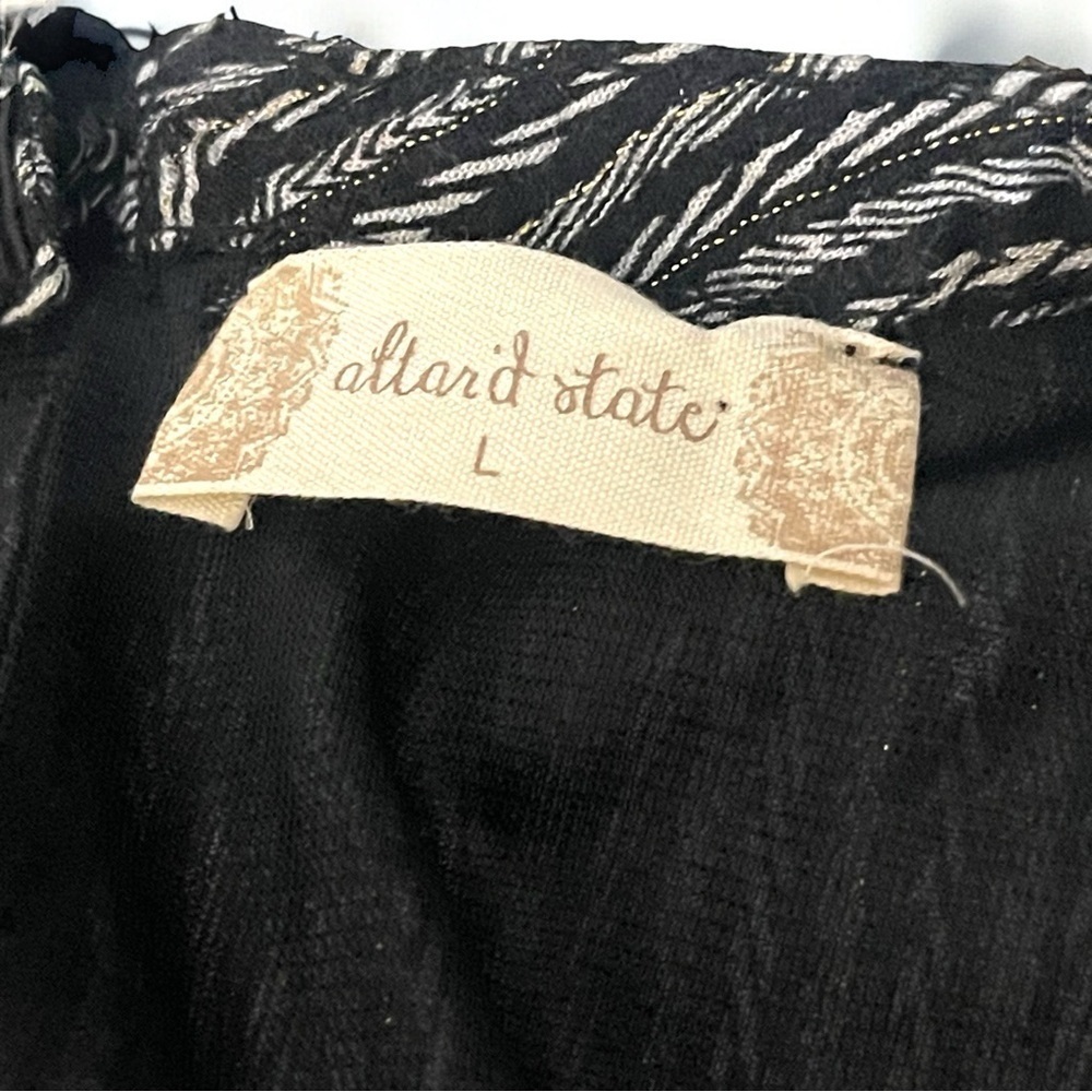 Altar'd State Black & Metallic Embellished Neck Long Sleeve Dress Size Large - Picture 7 of 16